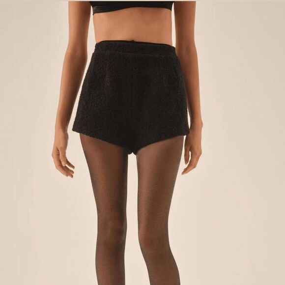 For Love And Lemons Pants - For Love & Lemons Black Boucle Shorts Women's Black